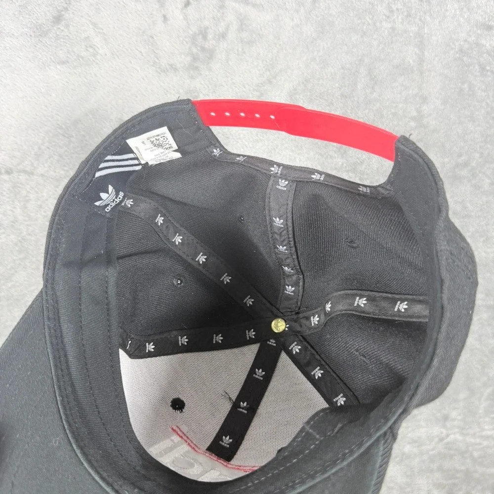 Adidas Snapback Hat Black Red White Trefoil Logo Cap